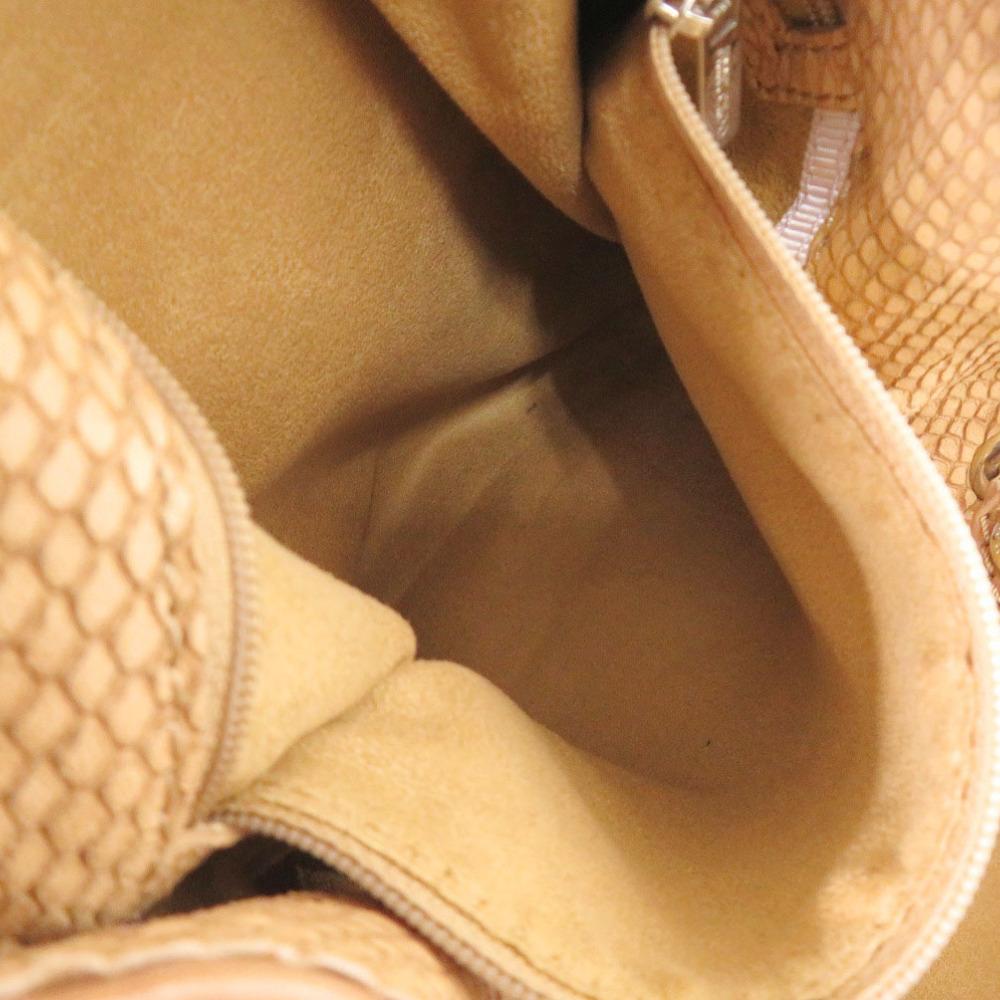 Used AUTHENTIC JIMMY CHOO StudsShoulder Bag Brown Leather