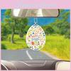 Charming Acrylic Easter Bunny And Egg Decoration Playful Car Interior Hanging Accessory
