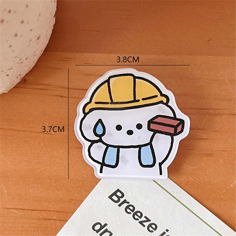 Cartoon Animal Brooch Acrylic High-Quality Versatile Fashionable Pin Clothes Collar Lapel Pin Backpacks Metal Badges Jewelry