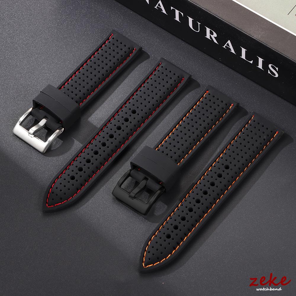 Soft Silicone Rubber Watch Strap 20mm 22mm 24mm Men Women Sport Waterproof Breathable Wrist Band Solid Matte Buckle Bracelet