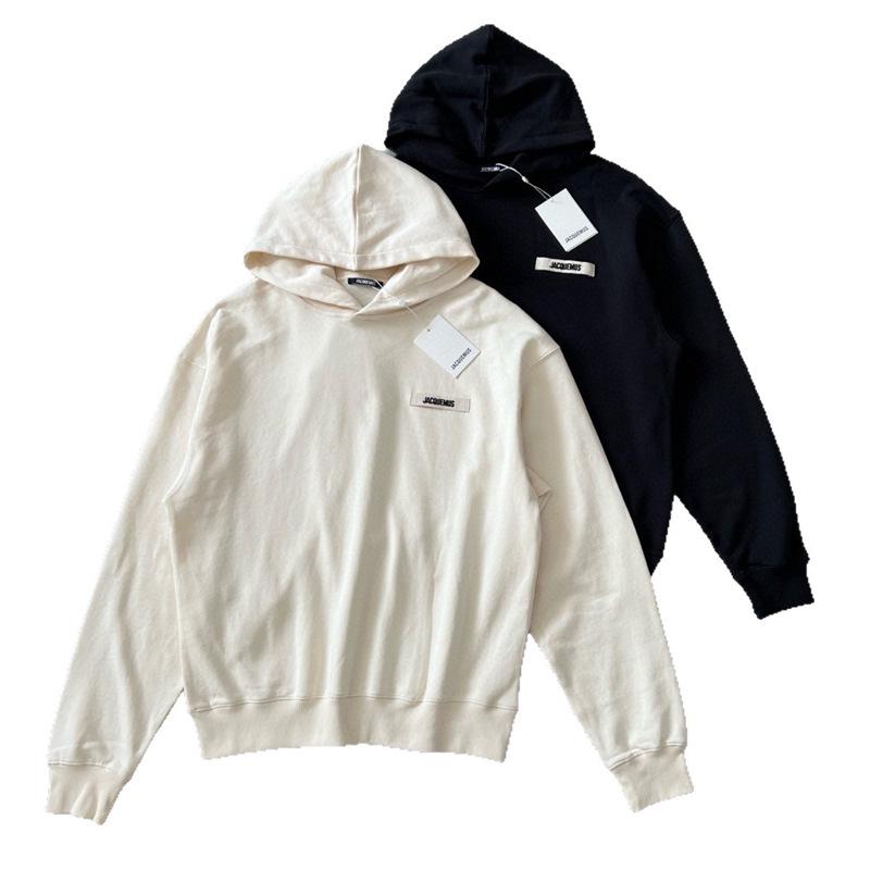 Худи Jacquemus с вышивкой на груди: Стильный логотип из плетеной ленты, универсален для мужчин и женщин