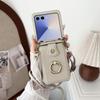 Кольцо Держатель Карты Кожаный Кошелек Чехол для Телефона для Samsung Galaxy Z Flip 7 6 5 4 3 Flip7 FE Палец Через Плечо Защитный Чехол