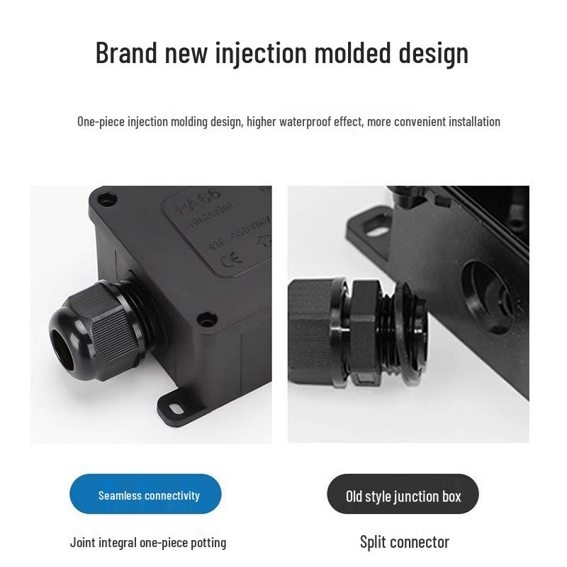 Outdoor IP68 Rainproof Plastic Junction Box with Terminal Block for PC Rooms & Street Lighting