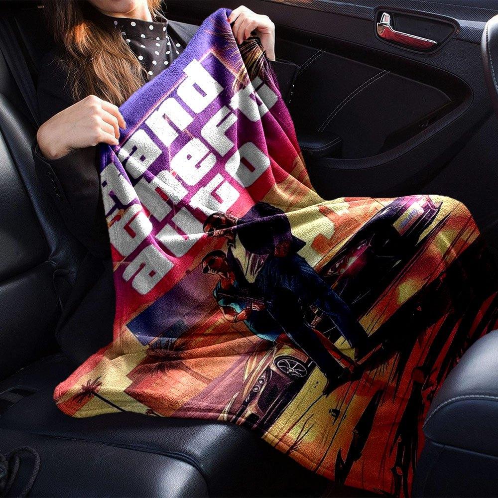 1pc Grand Theft Auto Soft Flannel Blanket with Designer Print - A cozy blanket for all seasons, perfect for the couch, bed, officeB18