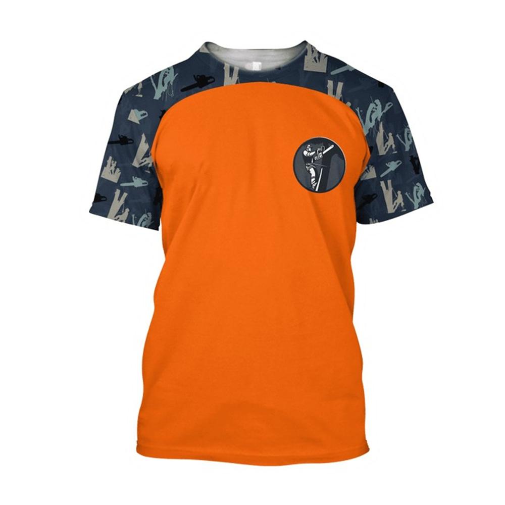 Летняя мужская футболка Tooling T-Shirt Lumberjack, быстросохнущая футболка с короткими рукавами и 3D-принтом, свободная спортивная футболка с крутым О-образным воротником, повседневный топ