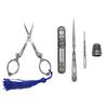 5pcs Exquisite Vintage Scissors Set Scissors Needle Storage Tube Awl Needle Thread Thimble Retro Sewing Scissors Sewing Suit