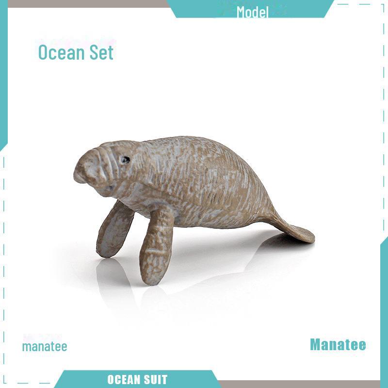 Набор моделей морских животных: Акула, черепаха, дельфин, кит, пингвин, краб и существа морского дна