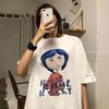 Coraline T-shirt Women Tim Burton Neil Gaiman Nightmare Before Christmas Goth T Shirt Summer Short Sleeve Fashion Tees  Y2k Top