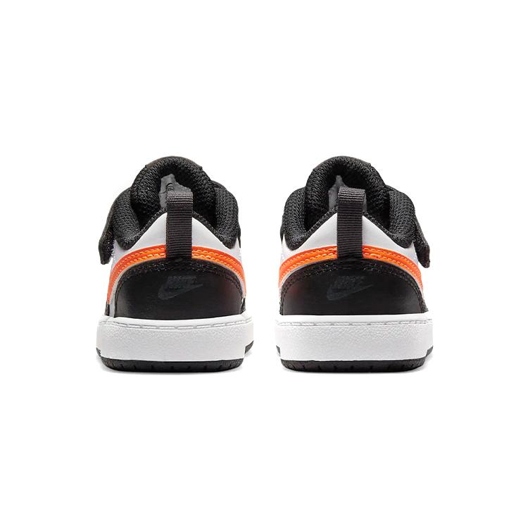 Nike Кроссовки Court Borough Low 2 Низкие Скейтбордические Черно-бело-оранжевые Для младенцев и малышей BQ5453-115
