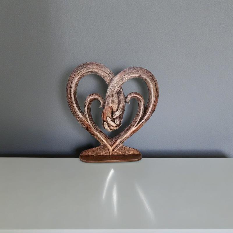 Heart Hands Ornament Wooden Flat Love Hands Desktop Ornament Heart Hand Aesthetic Decoration Home Desk Decoration
