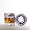 Мастерская стекла Saiho Edo Kiriko Shochu Glass Rocks Стеклянный стакан Mini Old Purple Flower Corsette Made in Japan Wooden Box Kiriko Gift