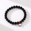 Браслет из натурального кристалла Черный оникс Энергетические браслеты Парный Розовый кварц Бусина Медитация Легкий брелок Модные украшения Ювелирные изделия Подарки для пар