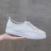 Модные женские повседневные кроссовки из натуральной кожи 2 см больших размеров 43 весенне-летние туфли для скейтборда женские маленькие белые вулканизированные туфли для женщин