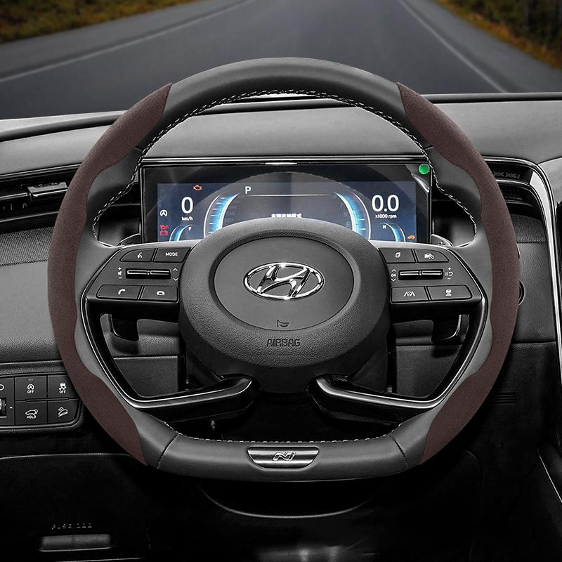 Подходит для Hyundai Нескользящая Пряжка Сегментированная Замшевая Накладка на Руль I30 Tucson I20 Accent I10 I40 Kona Ix35 Grand Elantra Solaris Creta Getz