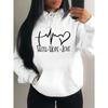 Faith Hope Love Letter Graphic Women Hoody Street Casual Loose Hoodies Autumn Fleece Pullover O-Neck Clothing Female