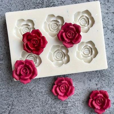 1 шт. Силиконовая форма Роза для глины, гипса, смолы, поделок, DIY, для шоколада, пудинга, желе, фондана, инструменты для выпечки