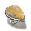 Fossil Coral Handmade 925 Sterling Silver Gift Jewelry Ring Size 9 y3A53