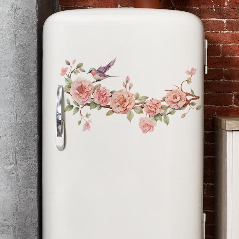 Fun-f15 Flower Branches Bird Bedroom Living Room Study Home Decoration Wall Stickers Self-adhesive