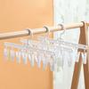 Plastic Clothes Drying Hanger Windproof Clothing Rack 8 Clips Sock Laundry Airer Hanger Underwear Socks Holder