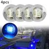 4x Round Marine Boat LED Stern Lights Blue Cabin Deck Courtesy Light Waterproof