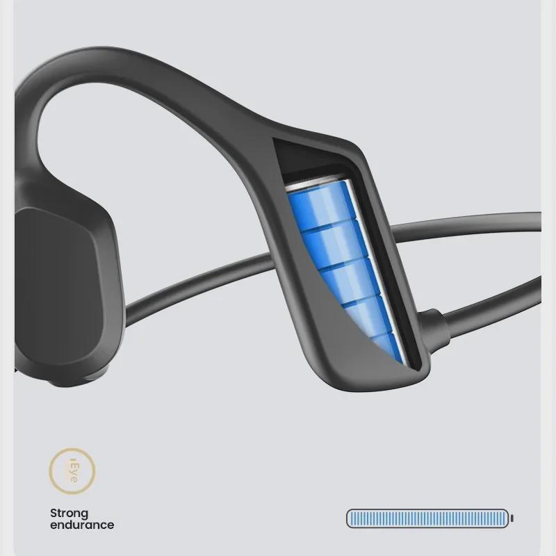 Wireless Bone Conduction Bluetooth Headset with Noise Reduction for Sports and Business