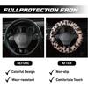 Road Comforts Leopard Plush Steering Wheel Cover For Winter, Made With Flurry Microfiber, Universal Fit 14 1/2 To 15 Inches Steering Wheel Cover,
