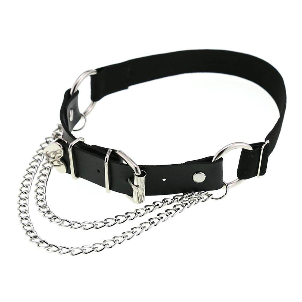 Belt Leg Harness Punk Chain PU Leather Women Suspenders Fashion Accessories Heart Garter Belt