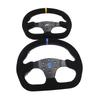 13inch 330mm Type D Steering Wheel Suede Steering Wheel Flat Game Steering Wheel  Blue Yellow Ring