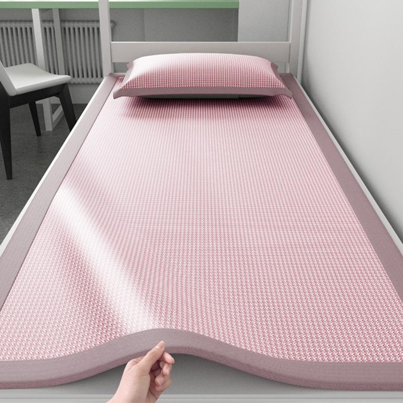 New Houndstooth Ice Silk Cooling Mat, Soft Foldable Washable Comfortable Mat, Multiple Sizes for Dorm Bedroom Kids Summer Use