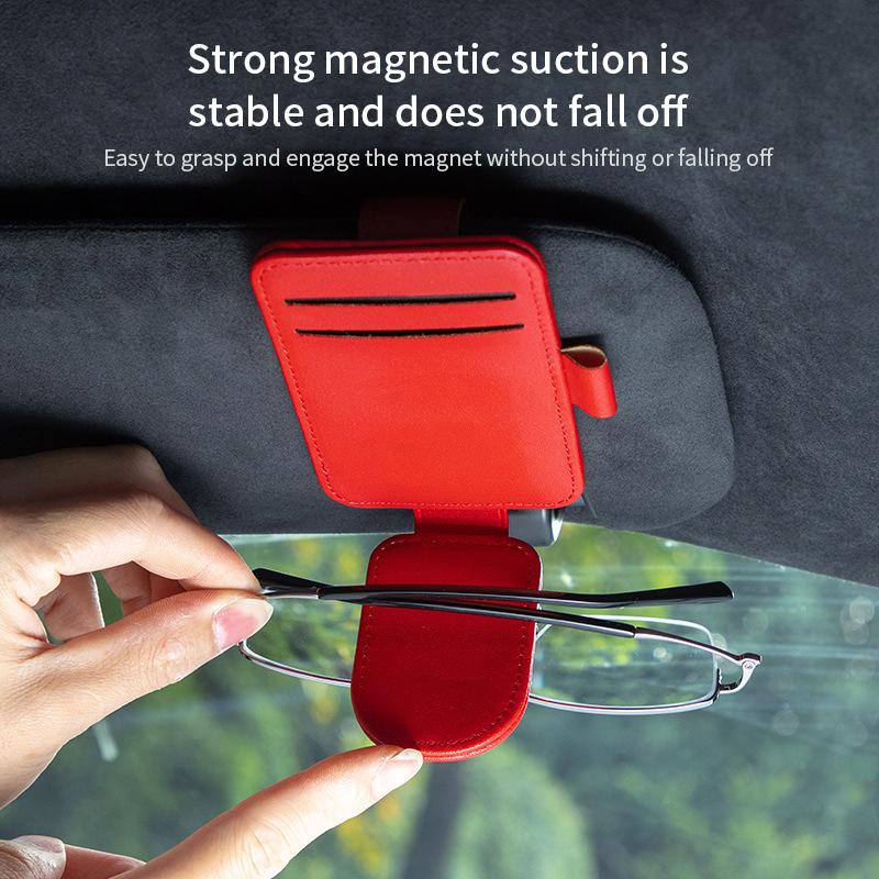 Органайзер для солнцезащитного козырька автомобиля, кожаный держатель для солнцезащитных очков с несколькими карманами, держатель для карт, зажим для очков с микросхемой, сумка-сумка для солнцезащитного козырька в автомобиле