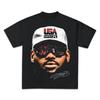 Черная хлопковая футболка USA Basketball Streetwear Фитнес Мышцы Атлетический Повседневный Стиль - Мужская Летняя Хлопковая Футболка с Графикой