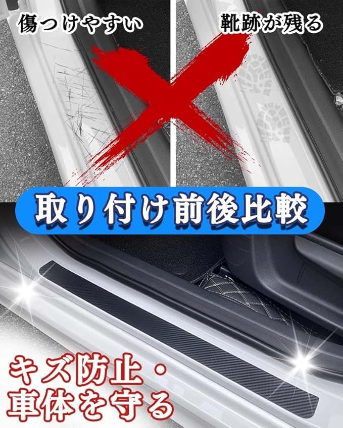 KINKA Магнитная накладка на порог Защита бокового порога для Нового Prius 50 30 Магнитная подножка автомобиля Магнитная боковая подножка Углеродная Защита от царапин Грязи Легкая установка S (60