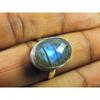 Винтажное кольцо ручной работы из стерлингового серебра 925 пробы с натуральным лабрадоритом овальной формы US-8.5 MK-102