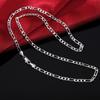 925 Sterling Silver 4mm Men's Necklace Suitable for Women's Wedding Fashion Jewelry