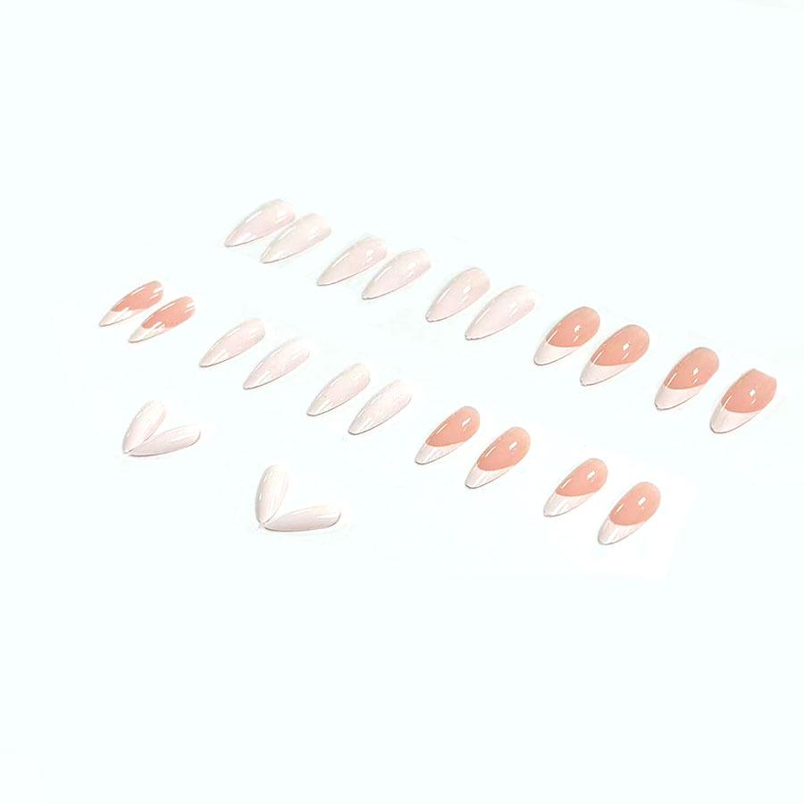 New Pink Gradient Cute Style Versatile Whitening Nails Set - 24 Pieces