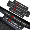 4Pcs Carbon Fiber Car Door Sill Protection 3D Sticker Car Accessories For Golf-6 7 4 5 POLO Passat B5 B6 B7 T4 T5 Tiguan Jetta Gol