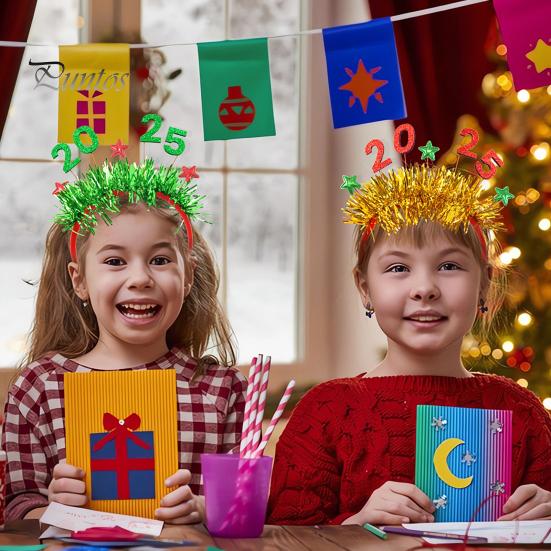 Золотой 2025 Новый Год Повязка На Голову Вечеринка Свадьба Сцена Головной Убор Праздничный Костюм Аксессуар Для Волос Для Женщин Девочек