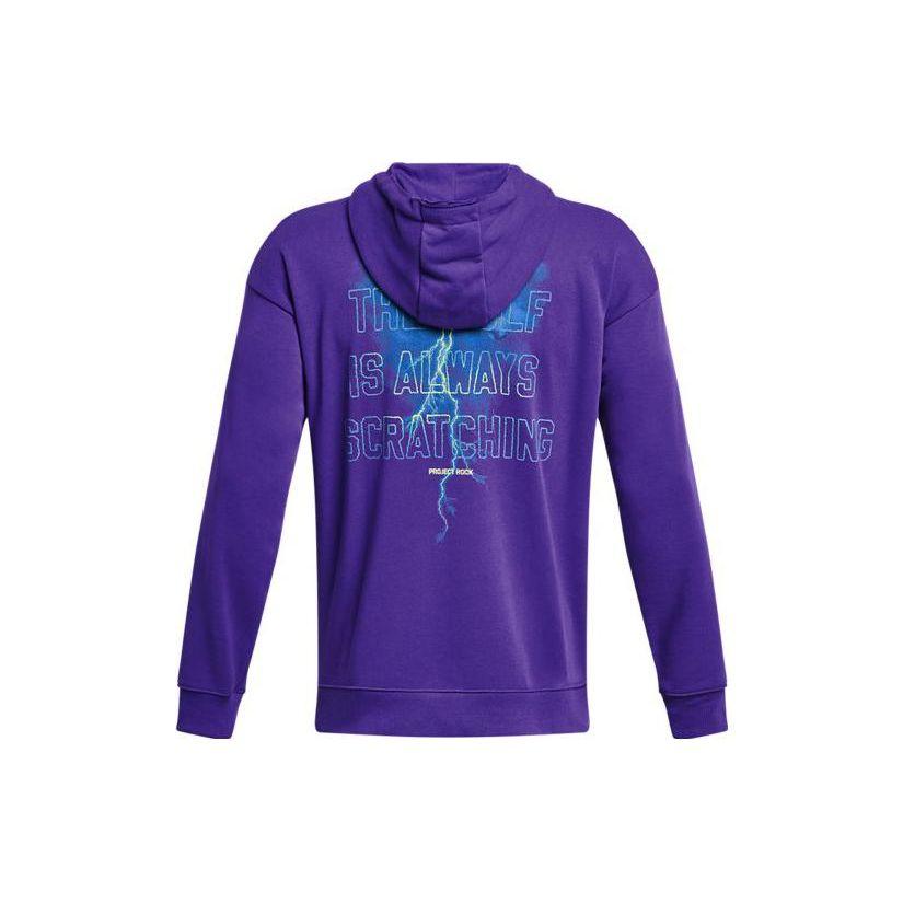 Under Armour Johnson Series Letter Print Толстовка с капюшоном из плотного хлопка для спорта, мужские толстовки с капюшоном, фиолетовые 1380152-583