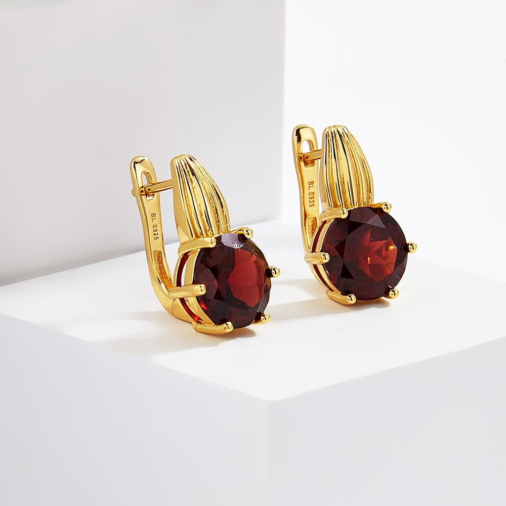 Новый легкий роскошный драгоценный камень натуральный гранат кольцо серьги кулон ожерелье комплект женский подарок на годовщину