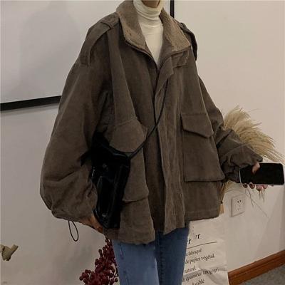 Парки женские шикарные пэчворк вельветовые винтажные толстые свободные зимние теплые женские верхние одежды новейшие модные карманные женские универсальные