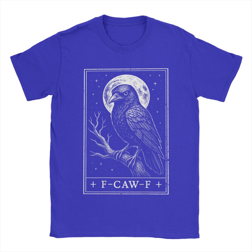 Oversized T Shirt F-CAW-F Crow Tarot Card Funny Halloween Cotton T Shirts  Trending Tee Shirt Summer Print Short Sleeve Tees