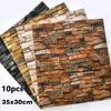3D Tile Brick Wall Sticker Self-adhesive Waterproof Foam Wallpaper 10Pcs 35x30cm