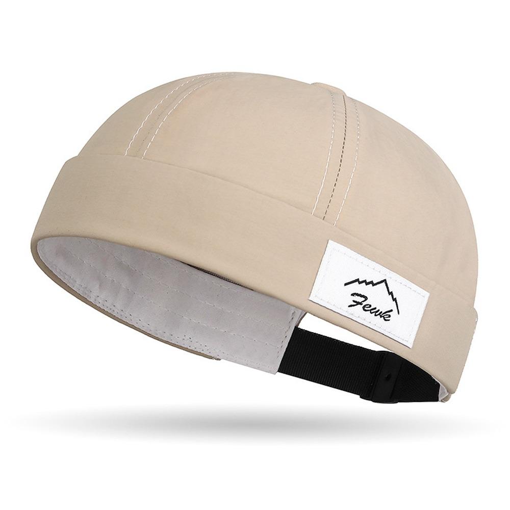 Thin Unisex Harbour Hat INS Fabric Label Trendy Skullcap Rolled Cuff Newsboy Cap for Men