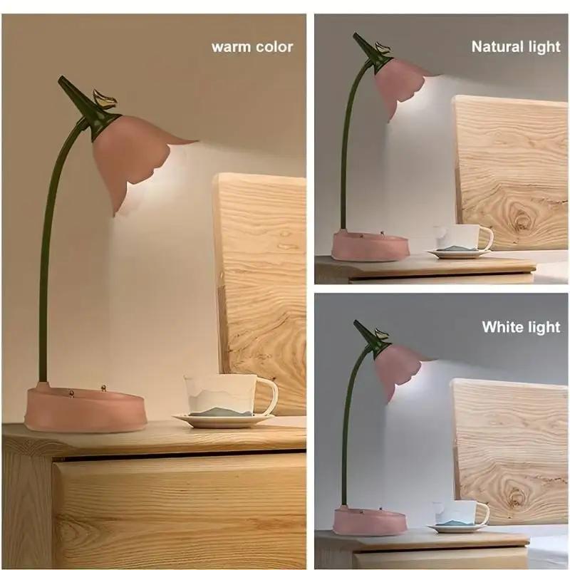 Novelty Rechargeable LED Table Lamp USB Touch 3-speed Dimming Kids Reading Eye care Indoor for Home Desk Decor  Night Lamp Gifts