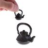 Doll Accesories Boiling Water Kettle 1/12 Dollhouse Kitchen Canteen Miniature Doll House Decoration Girl Gift Toys Black