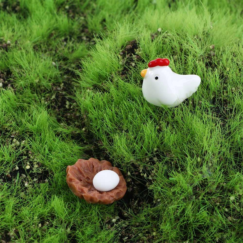 Garden Tiny Hen Chick Egg Henroost Mini Micro Landscape Ornament Miniature Figurine Decoration