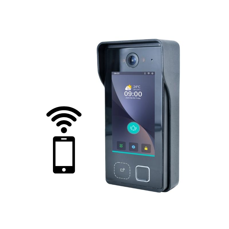 HIWINK WIFI Doorbell 1080P Touchable IP65 IR Face Palm Fingerprint PIN Temporary Password Siri TUYA APP Access Control