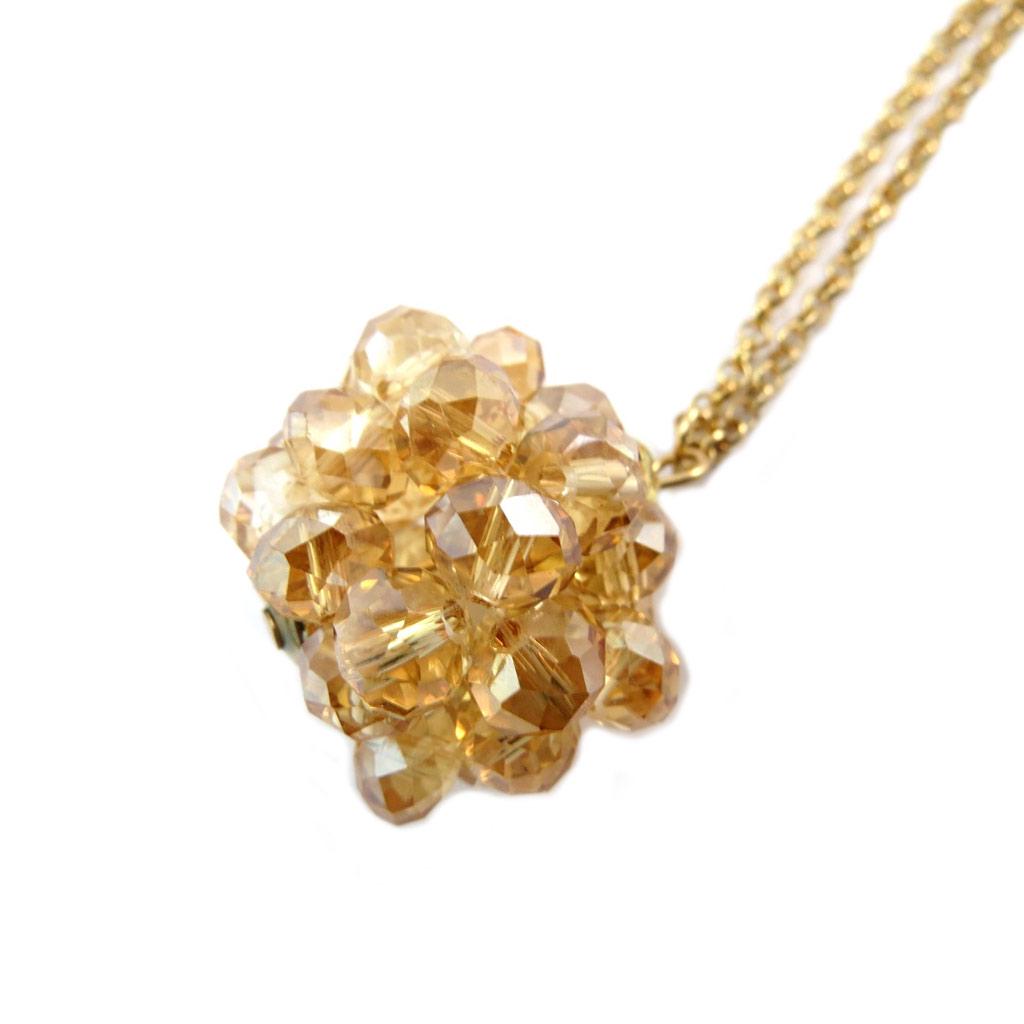 Les Trésors De Lily [P3592] - Golden Amber 'Sissi' Long Necklace (crystal)