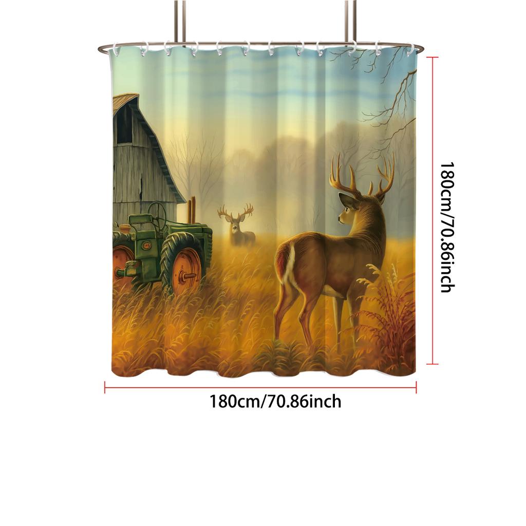 1 шт. Водонепроницаемая шторка для душа с принтом фермерского лося, разделительная шторка для ванной комнаты, защита, конфиденциальность, разные размеры, простая установка
