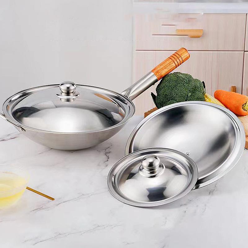 Круглая крышка для кастрюли из нержавеющей стали 10-32 см, универсальная замена, крышка для сковороды, гладкий край, можно мыть в посудомоечной машине, для сковороды, вока, кастрюли